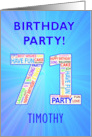 71st Birthday Party Invitation card