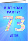 73rd Birthday Party Invitation card