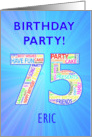 75th Birthday Party Invitation card
