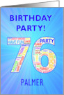 76th Birthday Party Invitation card