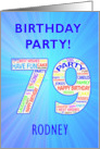 79th Birthday Party Invitation card