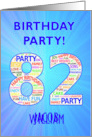 82nd Birthday Party Invitation card