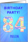 84th Birthday Party Invitation card