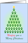 Dog Paw Print Christmas card