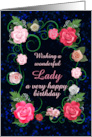 Lady Birthday Beautiful Pink Roses card