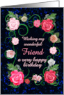 Friend Birthday Beautiful Pink Roses card