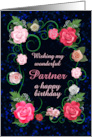 Partner Birthday Beautiful Pink Roses card