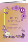 Mother In Law Birthday Flowers and Butterflies card