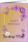 Birthday Flowers and Butterflies card