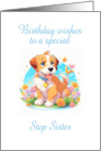 Step Sister Birthday Puppy Dog card