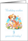 9th Birthday Puppy Dog card