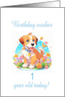 1st Birthday Puppy Dog card