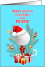 Friend Golfing Christmas card