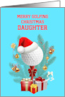 Daughter Golfing Christmas card