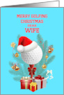 Wife Golfing Christmas card