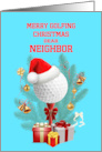 Neighbor Golfing Christmas card