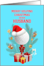 Husband Golfing Christmas card