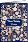 Add A Name Birthday Scattered Flowers card