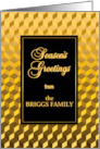Add Name of Sender Seasons Greetings Golden Effect Blocks card