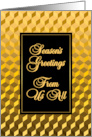 From Us All Seasons Greetings Golden Effect Blocks card