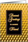 Friend Seasons Greetings Golden Effect Blocks card