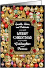 Goddaughter and her Partner Merry Christmas with Ornaments card