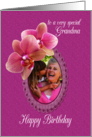 Grandma Birthday Orchids Custom Photo card