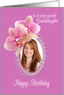 Granddaughter Birthday Orchids Custom Photo card