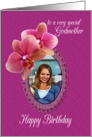 Godmother Birthday Orchids Custom Photo card