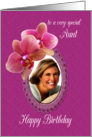 Aunt Birthday Orchids Custom Photo card