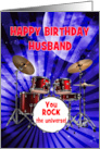 Husband Birthday You Rock Drums card