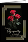 Boyfriend Sympathy Roses on Black card