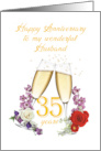Husband 35th Anniversary Champange Glasses card