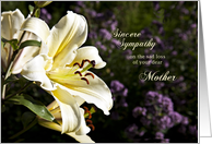 Sympathy card on the death of a mother. card