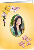 Photo Birthday card with floral sprays card