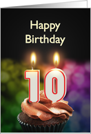 10th birthday with candles card