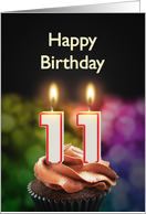 11th birthday with candles card