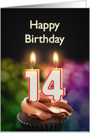 14th birthday with candles card