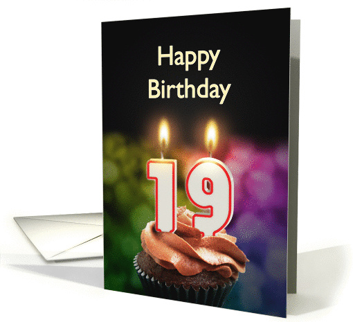 19th birthday with candles card (1370136)