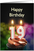 19th birthday with candles card