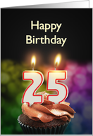 25th birthday with candles card