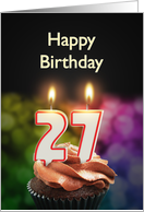 27th birthday with candles card