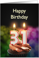31st birthday with candles card
