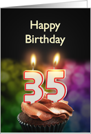 35th birthday with candles card