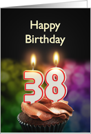 38th birthday with candles card