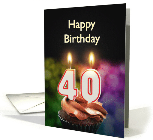 40th birthday with candles card (1370212)