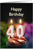 40th birthday with candles card