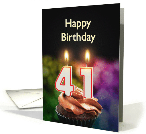 41st birthday with candles card (1370214)