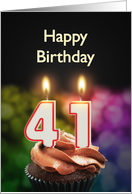 41st birthday with candles card