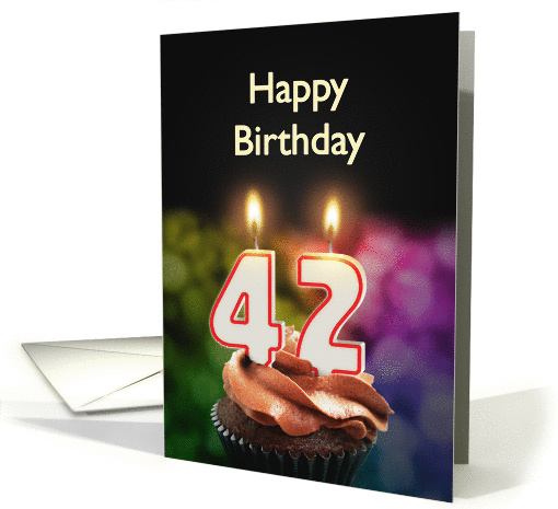 42nd birthday with candles card (1370216)